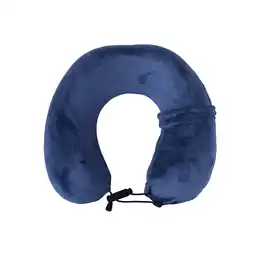 Almohada Para Viaje Plegable de Espuma Viscoelástica Azul Miniso