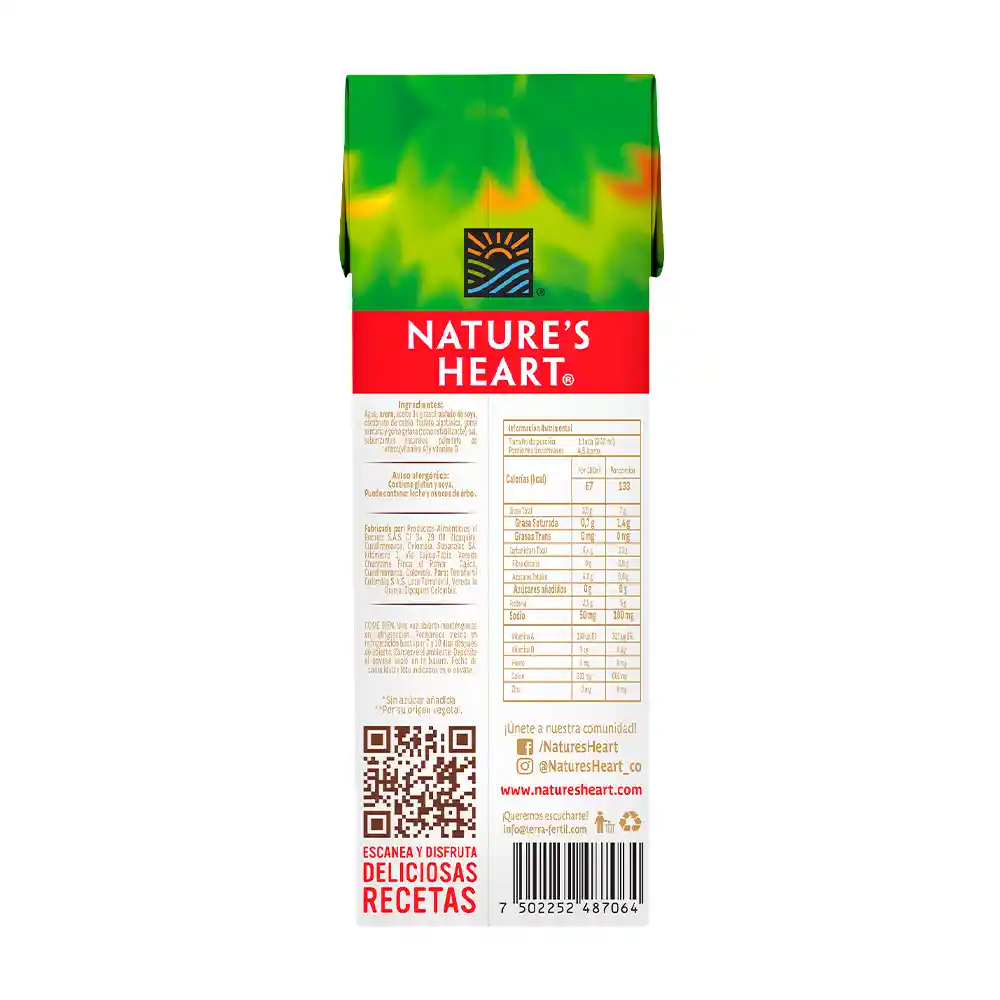 Bebida Avena Vainilla NATURES HEART 946 ml