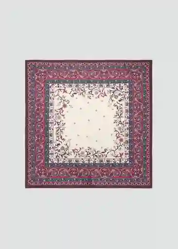 Pañuelo Leaves Navy Talla 99 Mujer Mango