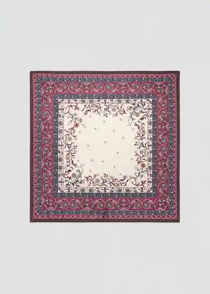 Pañuelo Leaves Navy Talla 99 Mujer Mango