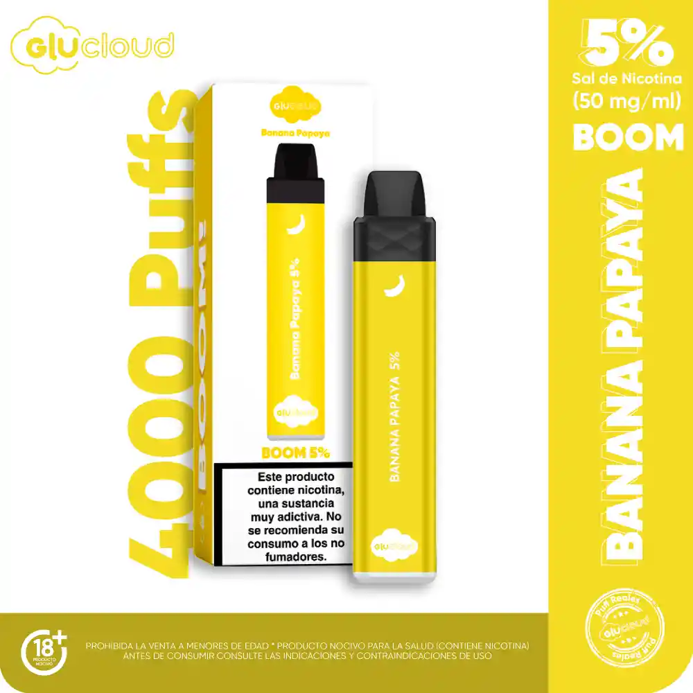 Glucloud Vaporizador Banana Papaya Boom/ 4000 Puff