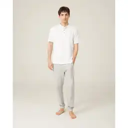 Camiseta Regular Fit en Algodón Masculino Hixa Punto Blanco Talla S