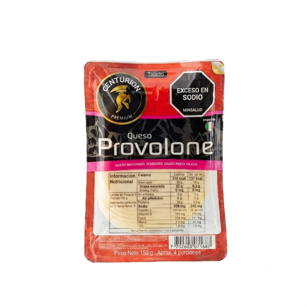 Caja Queso Centurion Premium Provolone Tajado 150 g