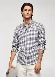 Camisa Vichy Gris Talla L Hombre Mango