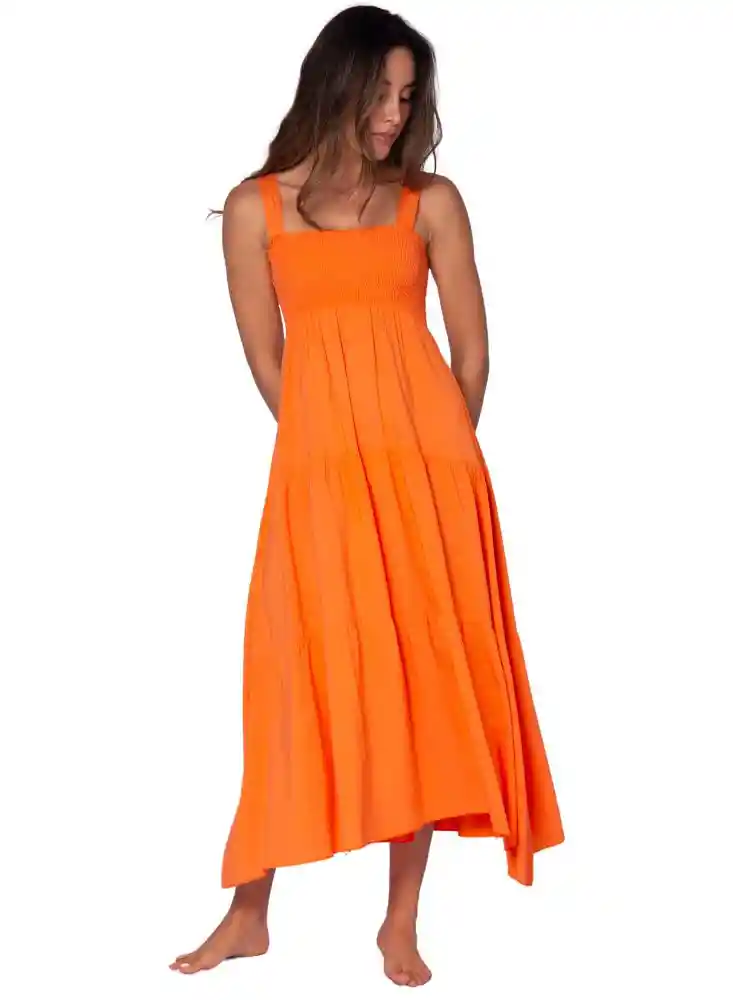 Vestido Largo M-naranja