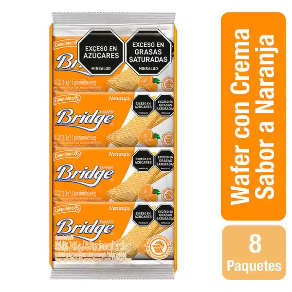 Bridge Galletas Wafer Sabor a Naranja