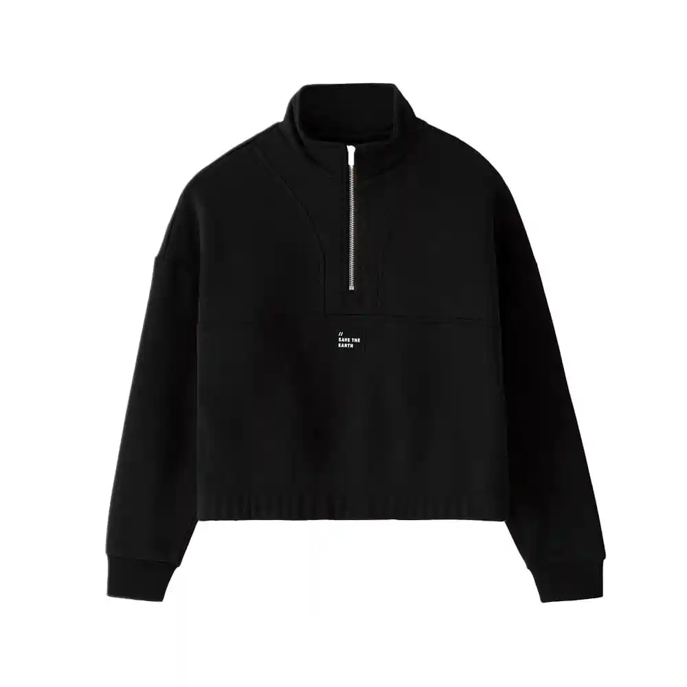Buzo Cuello Alto Hombro Rodado Tejido Fleece Femenino Ligev Gef