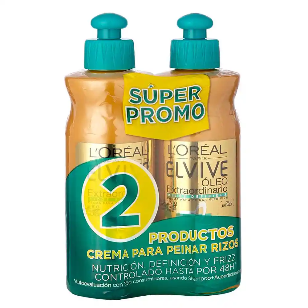 Elvive Crema para Peinar Óleo Extraordinario Rizos Definidos