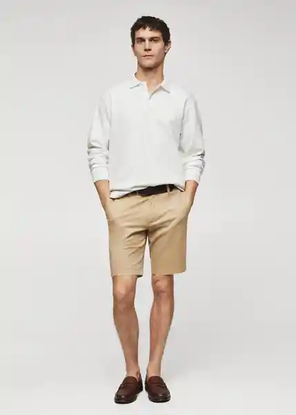 Camisa Polo Petén Blanco Talla L Hombre Mango