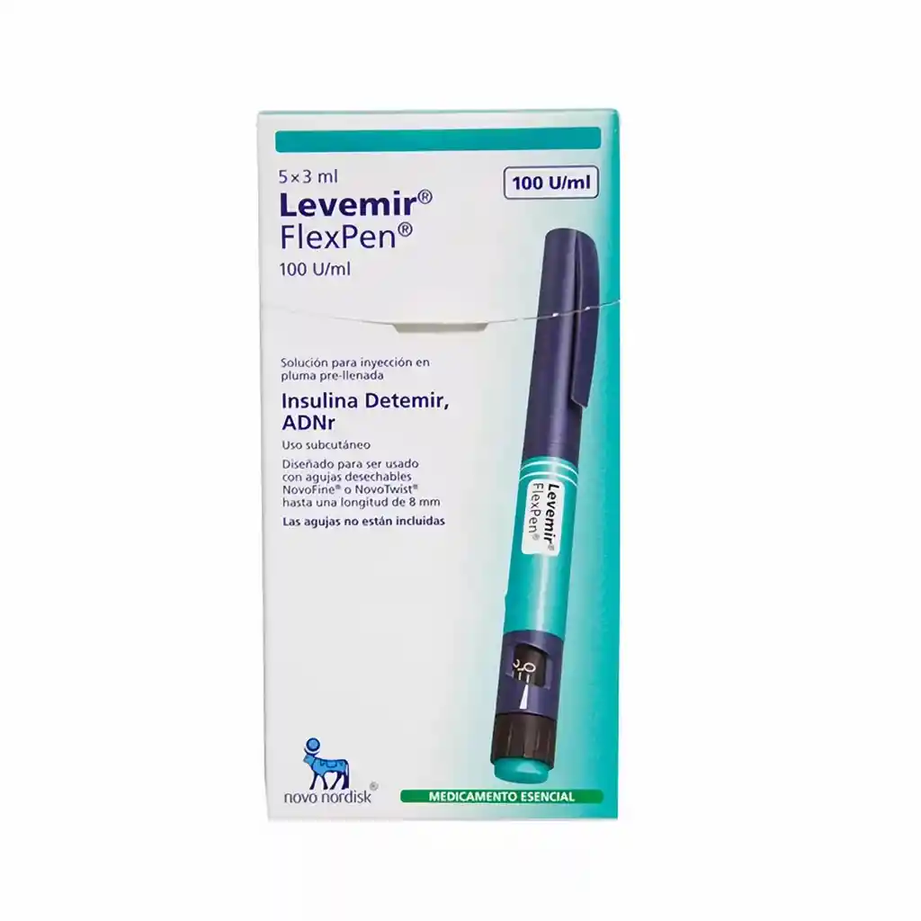Levemir 100 U/mL Flexpen 5 Plumas Desechables