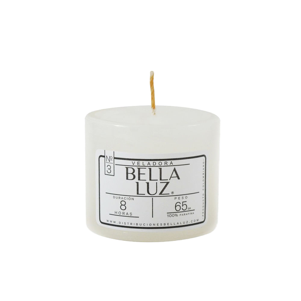 Bella Luz Veladora N° 3 Blanca 65 g