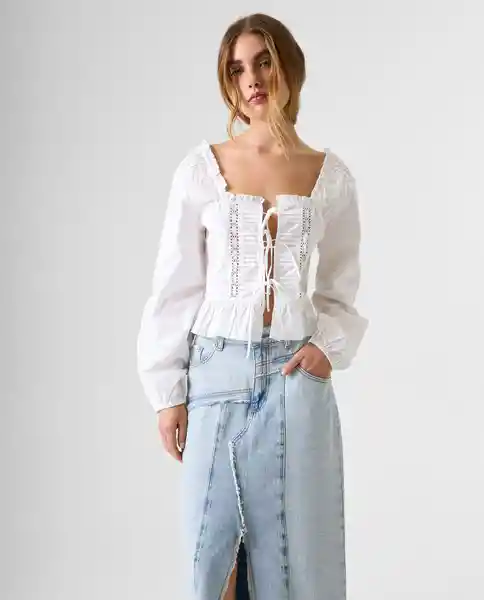 Camisa Mujer Blanco Talla L 612G009_BLA110601