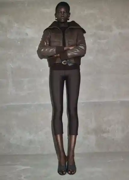 Chaqueta Coch Marrón Talla M Mujer Mango