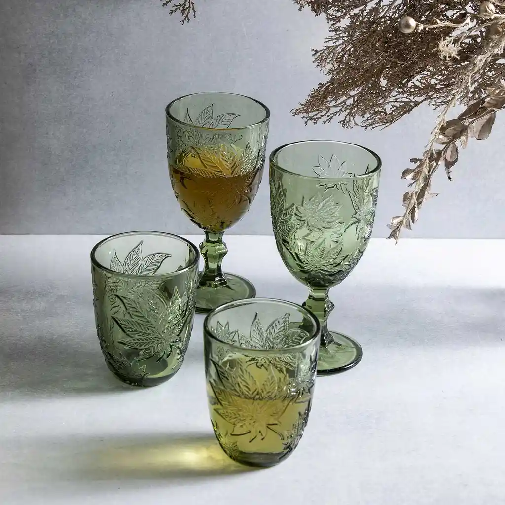 Set Vaso Hoja Cannabis Ambiente Gourmet