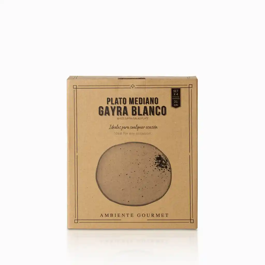 Ambiente Gourmet Plato Mediano Gayra Blanco 21 cm