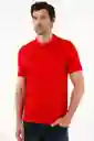 Polo Roja Con Raqueta Azul Para Hombre