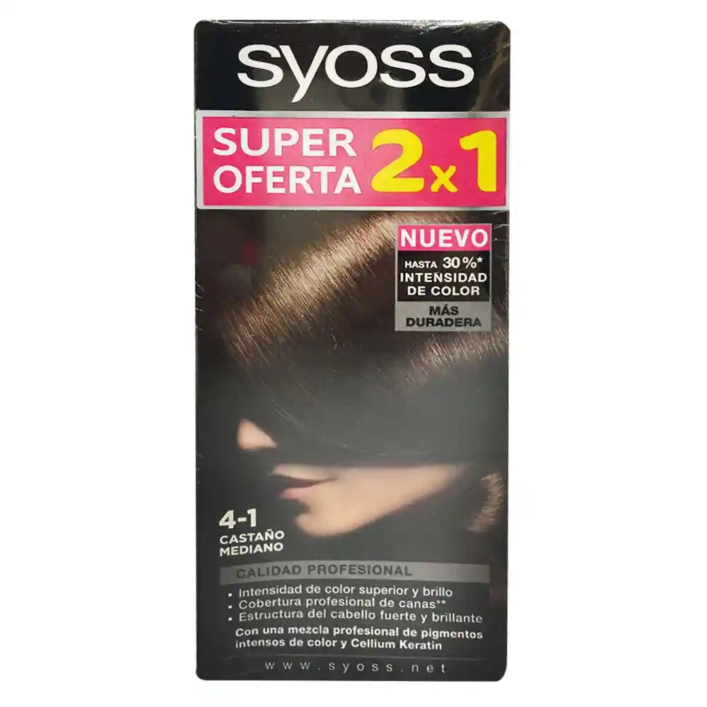 Syoss Colorante Capilar Tono Castaño Mediano 2X1