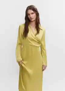 Vestido Chiffe-a Lima Talla M Mujer Mango