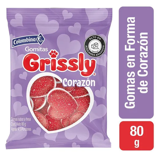 Grissly Gomitas en Forma de Corazón Sabor a Fresa