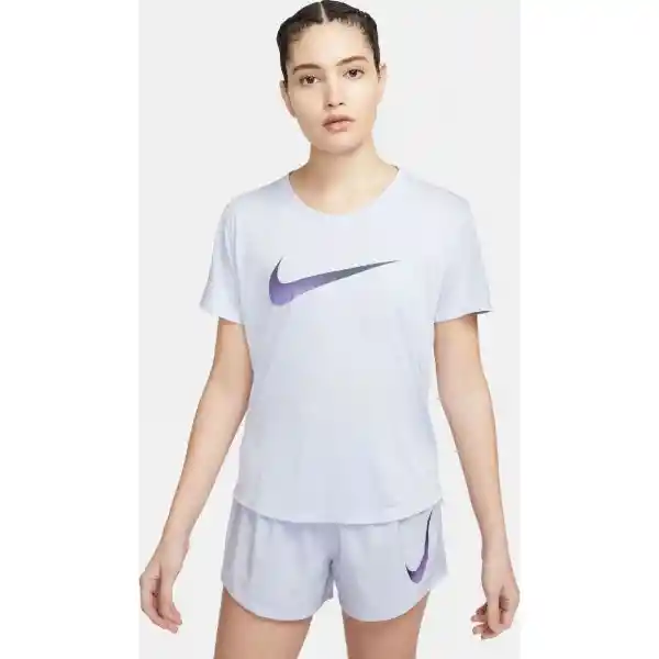 Nike Camiseta One Df Swsh Hbr Ss Para Mujer Morado Talla L