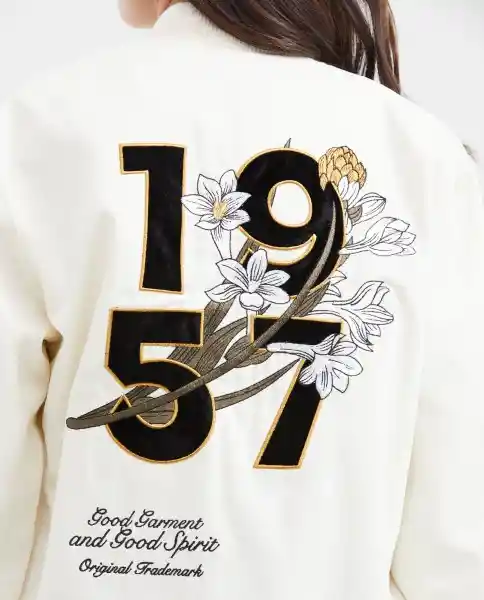 Chaqueta Bomber Embroidery Crudo Cannoli Claro XS Chevignon