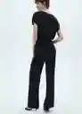 Pantalón Plisati-w Negro Talla M Mujer Mango