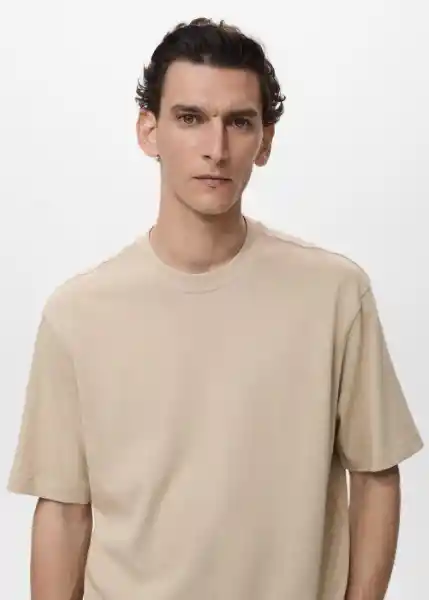 Camiseta Anouk Crudo Talla S Hombre Mango