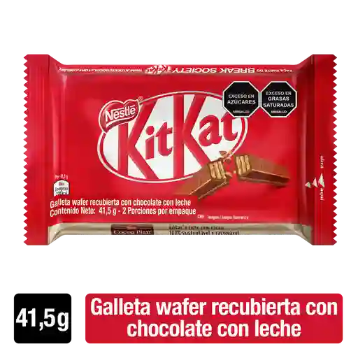 Galletas KITKAT recubiertas con chocolate con leche x 41,5g