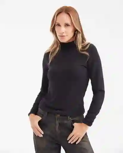 Camiseta Longsleeve Lurex Negro Noche Ultraoscuro M Chevignon