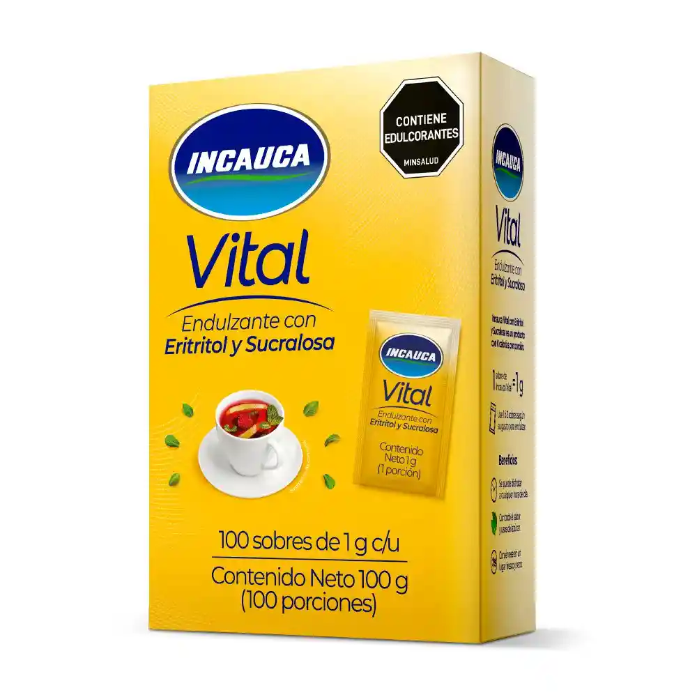 Endulzante Incauca Vital Con Sucralosa (100 Gr)