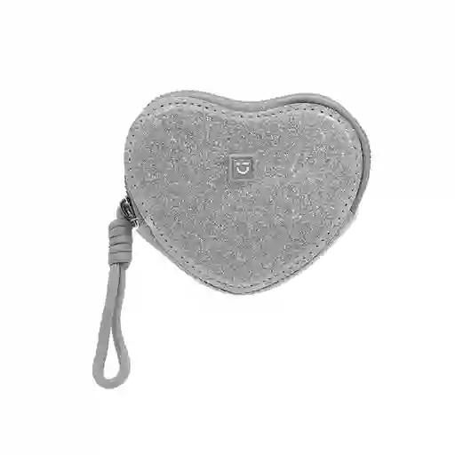 Monedero Moon & Stars Glitter Serie Miniso Corazón Plata Miniso