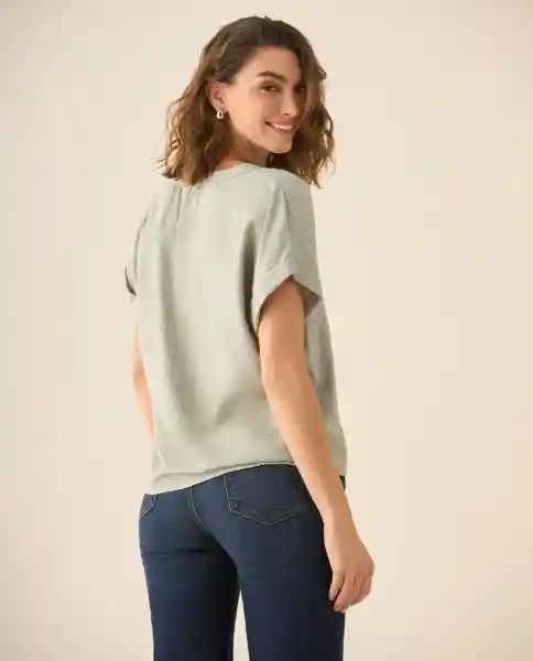 Camisa Verde Hibernal Claro Talla S 613G028 Esprit