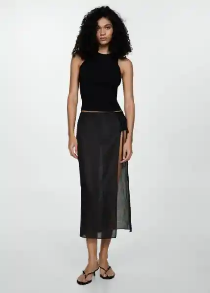 Top Karl Negro Talla XS Mujer Mango
