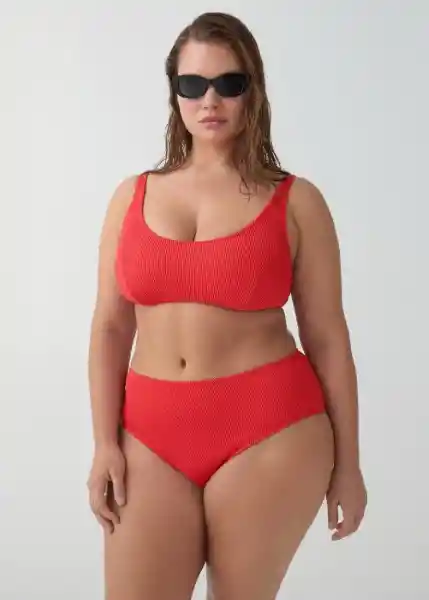 Top Bikini Virgilp Rojo Talla 27 Mujer Mango