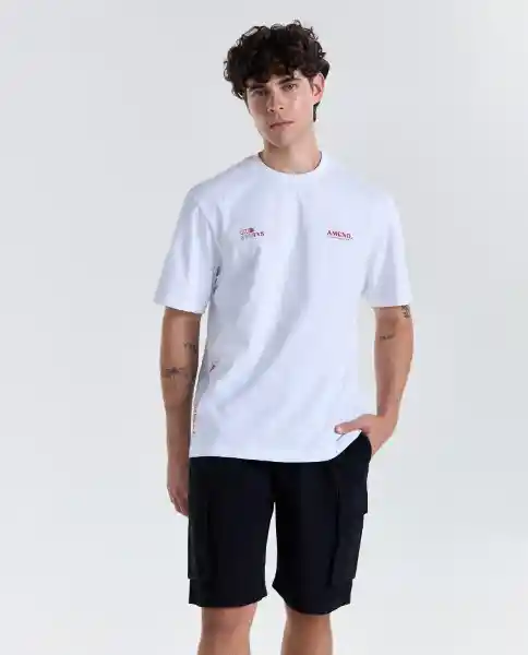 Camiseta Hombre Blanco Talla S 849G008_BLA110601 Americanino