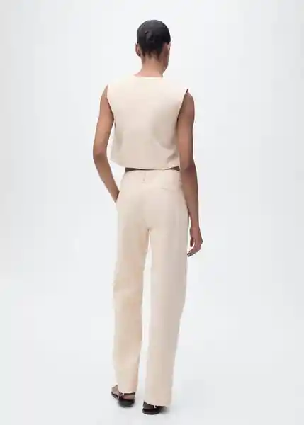 Pantalón Padua Crudo Talla 36 Mujer Mango