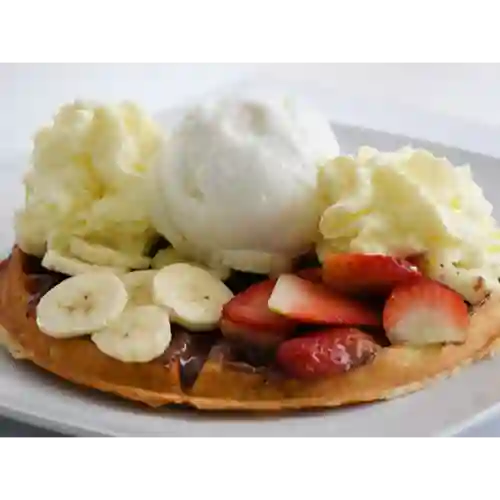 Waffle con Helado