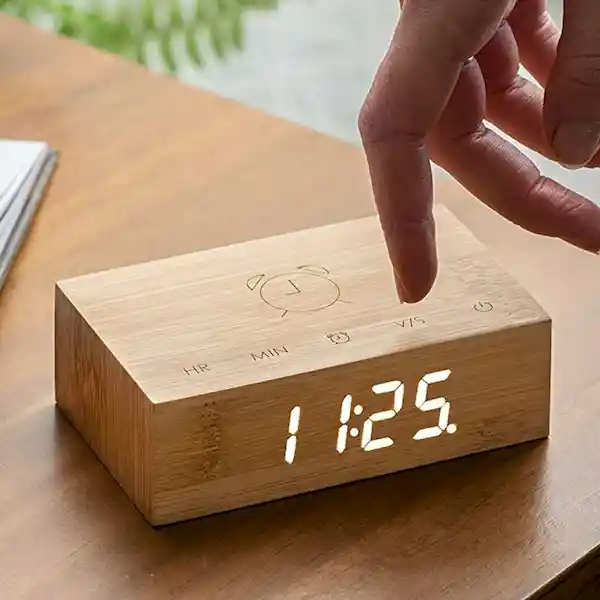 Inkanta Flip Click Clock Madera Clara