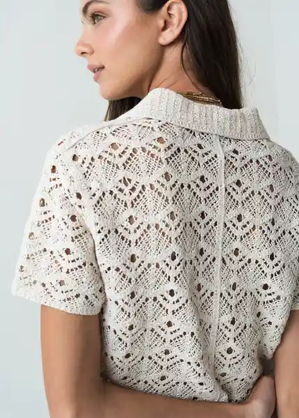 Saco Tejido Mujer Blanco Ponche Claro Talla L 482G086 Naf Naf