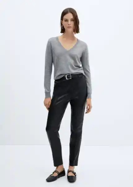 Pantalón Anita Negro Talla 38 Mujer Mango
