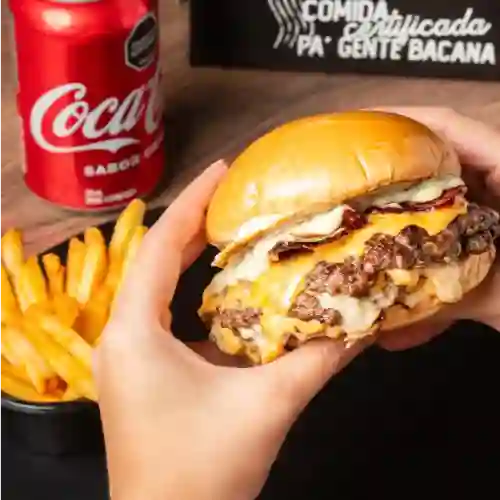 Cheese Bacon X2 + Papas + Coca Cola