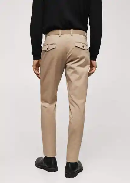 Pantalón Prato Beige Talla 38 Hombre Mango