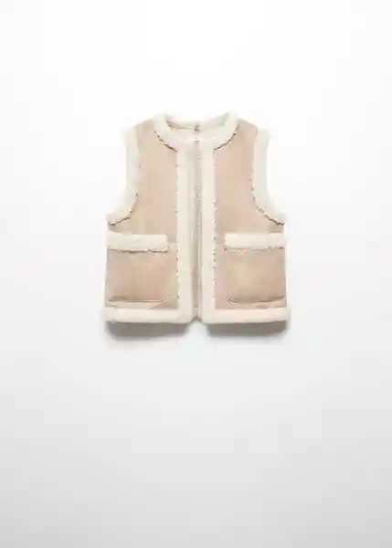 Chaleco Sheep Beige Talla 20 Niñas Mango
