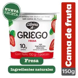 Alpina Yogurt Griego con Cama de Fresa