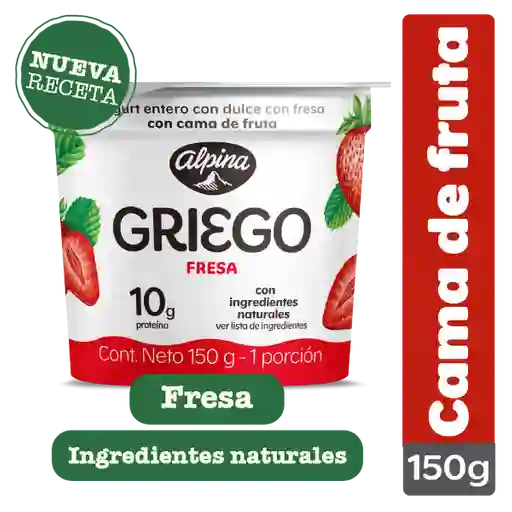 Alpina Yogurt Griego con Cama de Fresa