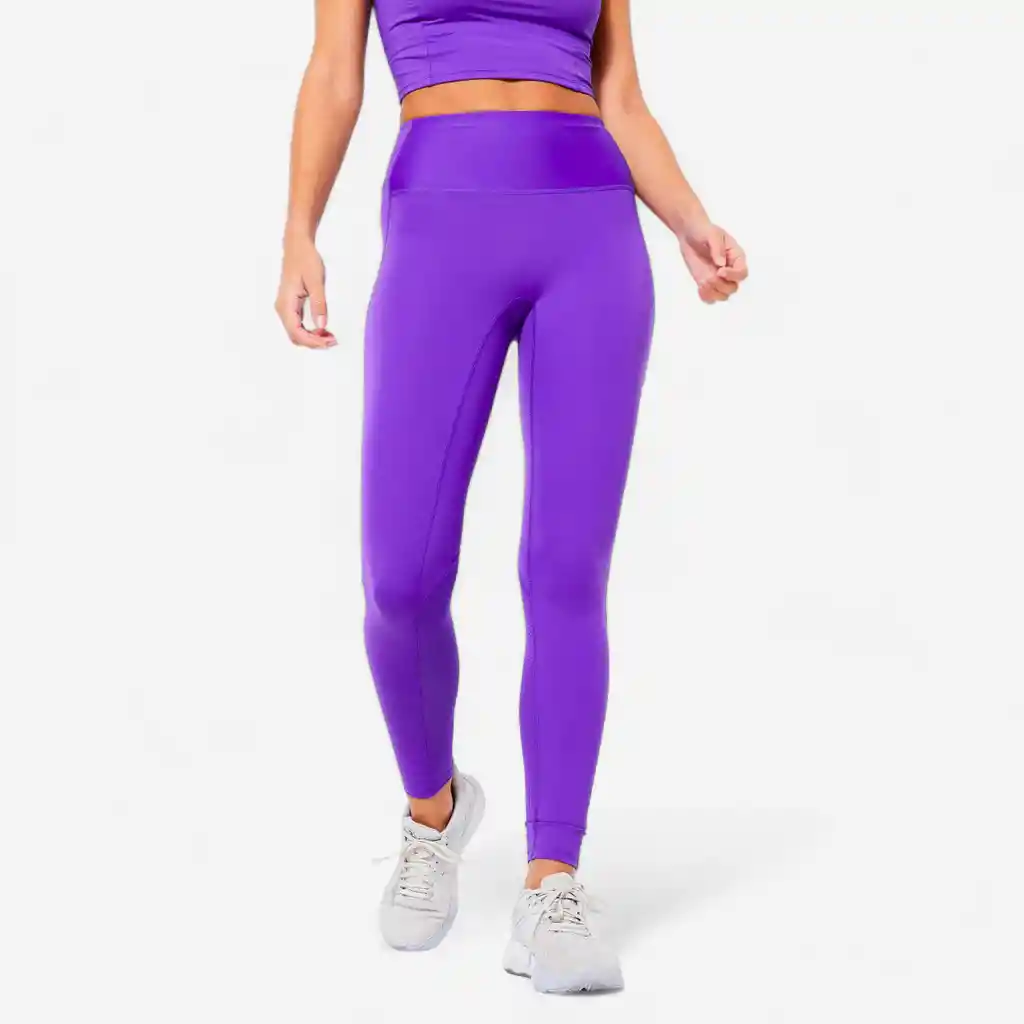 Leggings de Fitness de Talle Alto Para Mujer Domyos 500 Morado