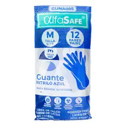 Alfa Safe Guantes de Nitrilo Azul