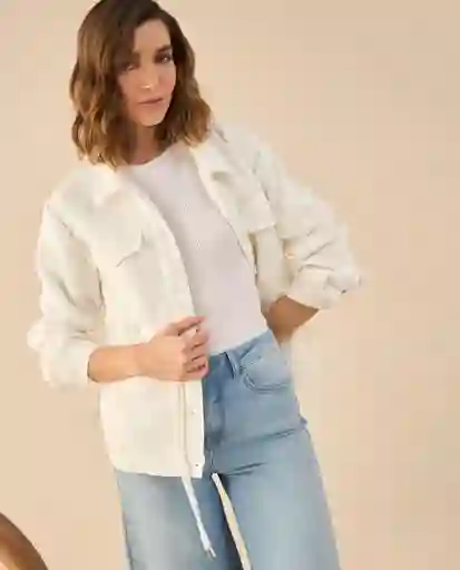 Chaqueta Blanco Ponche Claro Talla L 622G220 Esprit