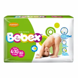 Bebex Pañales Absorbentes Maxi Gel Etapa 4 XG