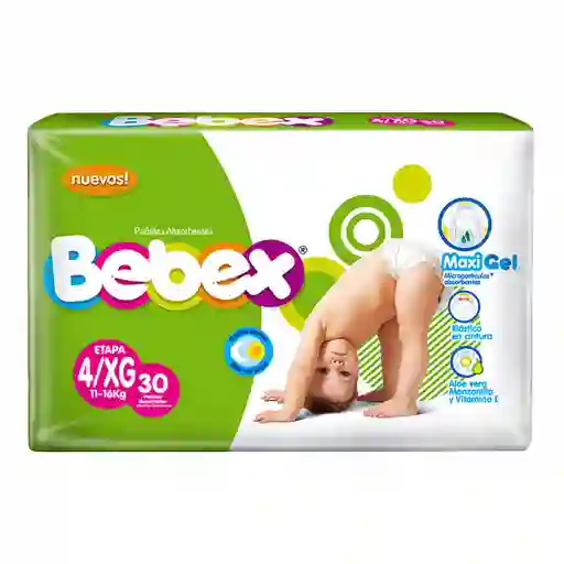 Bebex Pañales Absorbentes Maxi Gel Etapa 4 XG